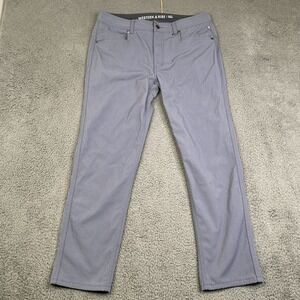 Western Rise Pants Mens 32 Gray Stretch Nylon Spandex Performance Travel Outdoor